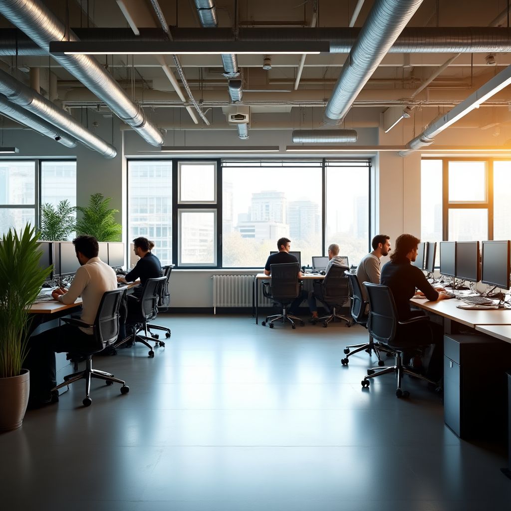 Espacio de trabajo abierto y moderno